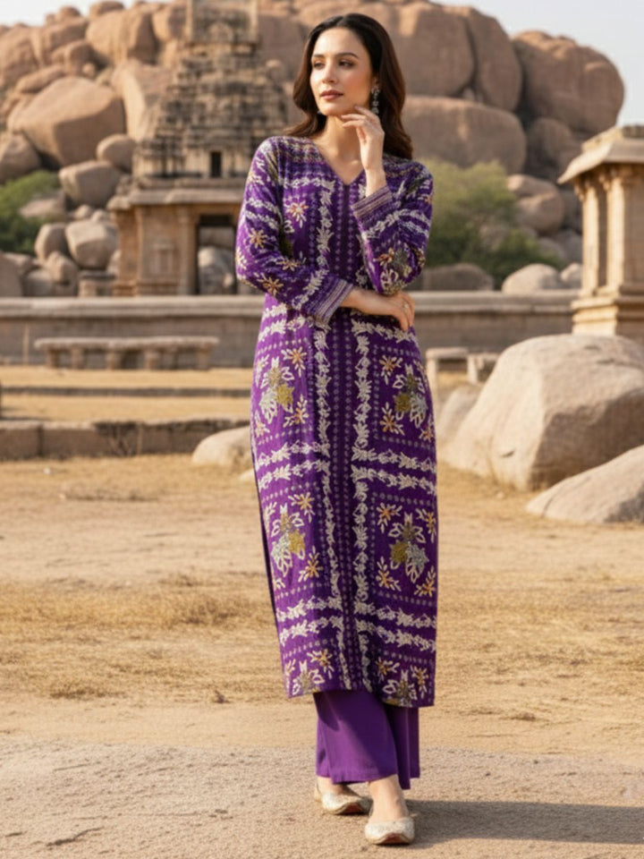 Kabool orchid printed Kurta pant set