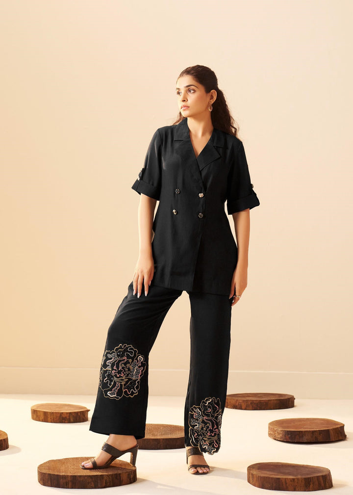 Tisca pitch Embroidery Co-ord set