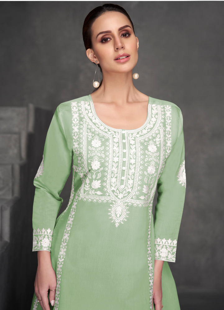 ALPA FERN EMBROIDERY KURTA PANT SET