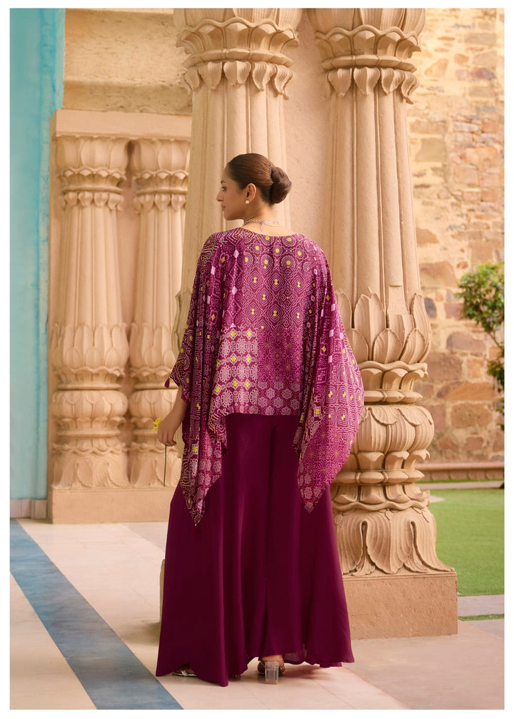 Aster Mulberry full work Kaftan pant set