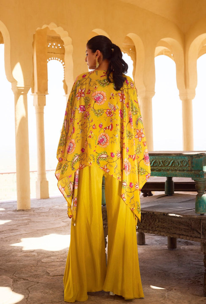 Aster Sunflower full work Kaftan pant set