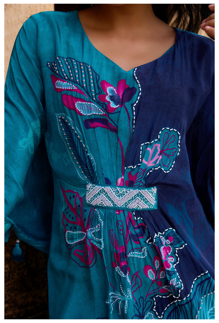 Aster Nile full work Kaftan pant set