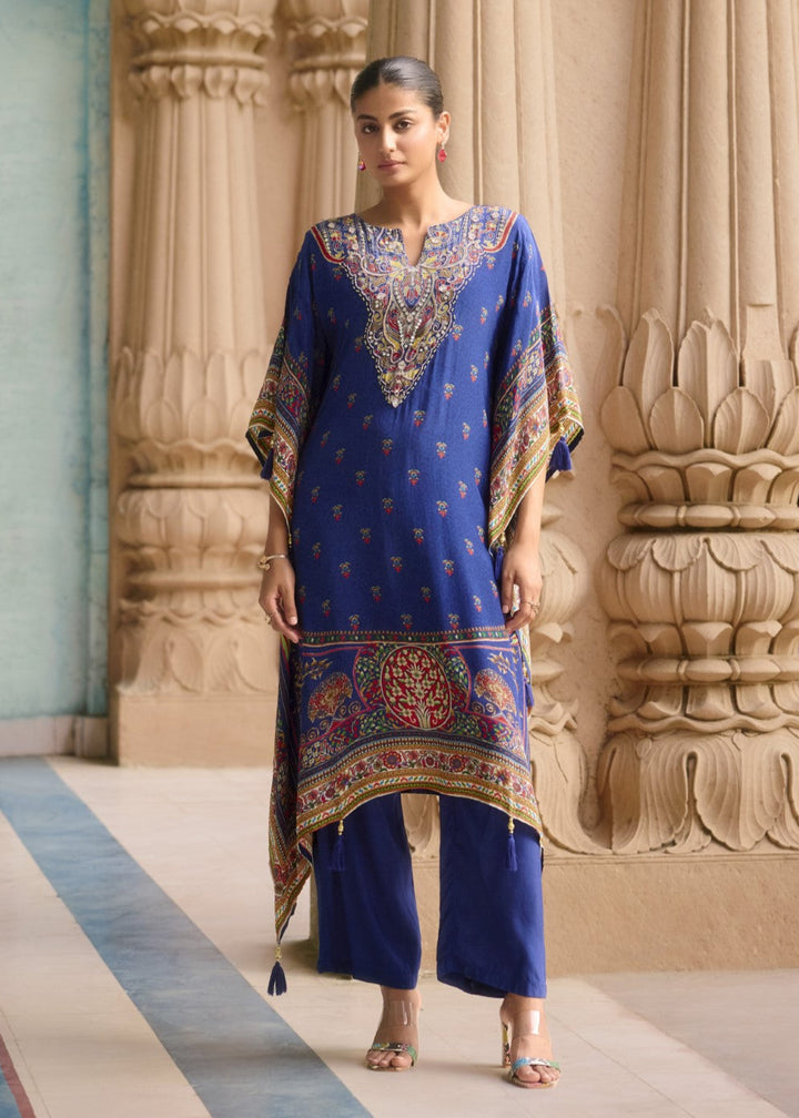 Aster Hibis Premium Full Work Kaftan Pant Set