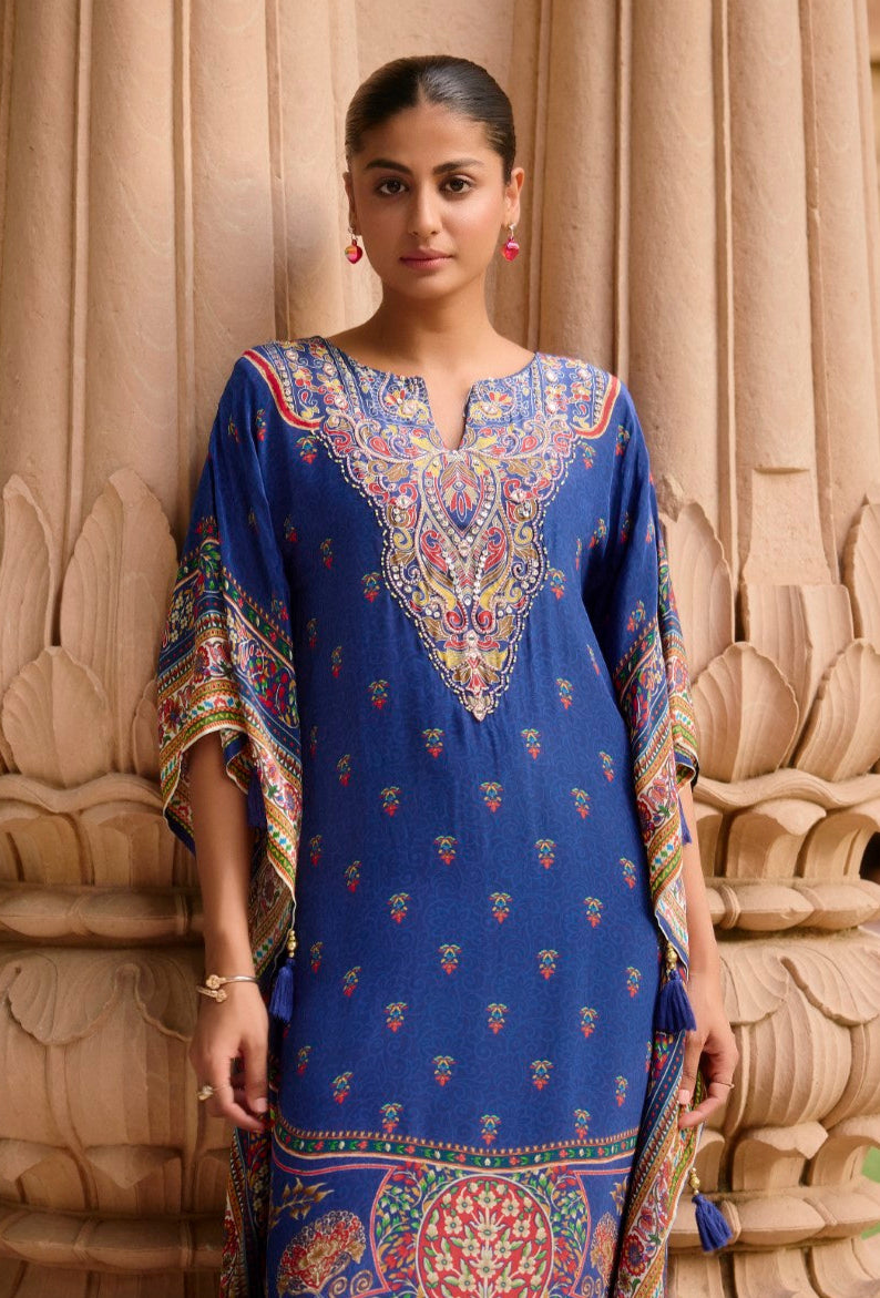 Aster Hibis Premium Full Work Kaftan Pant Set