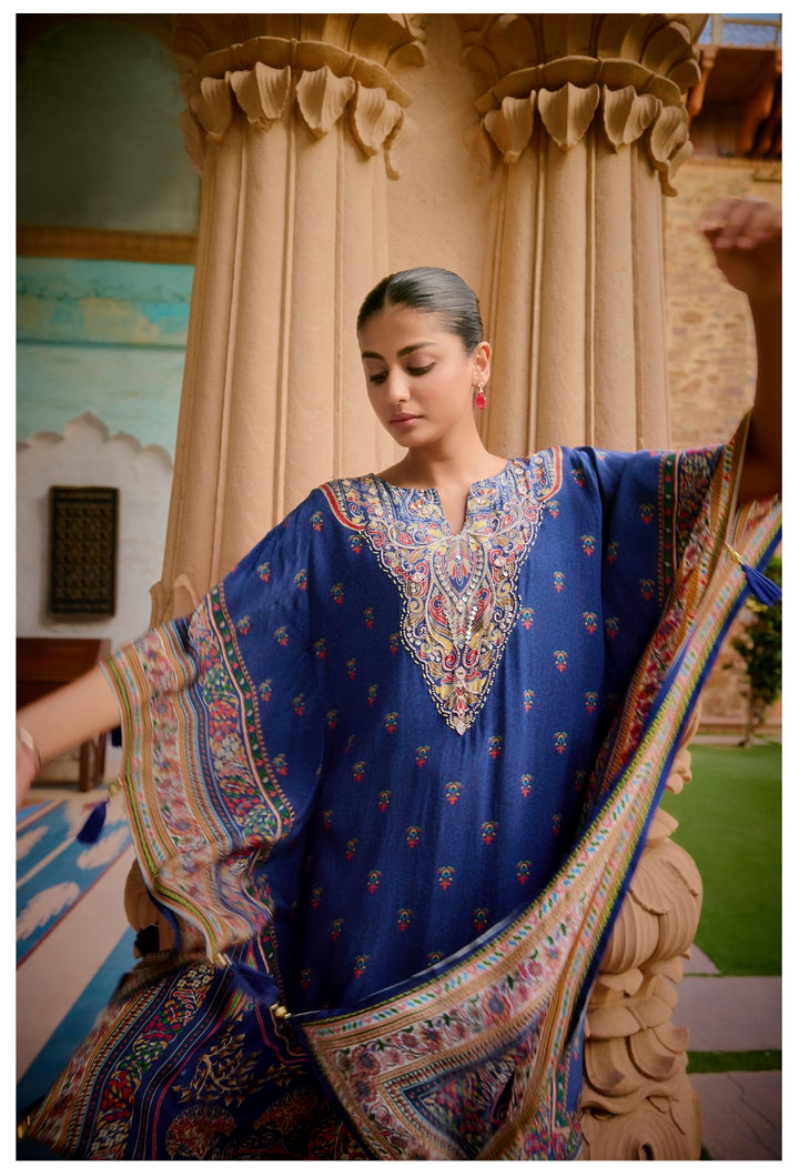 Aster Hibis Premium Full Work Kaftan Pant Set