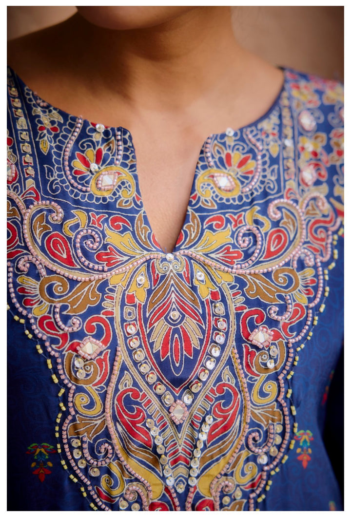 Aster Hibis Premium Full Work Kaftan Pant Set