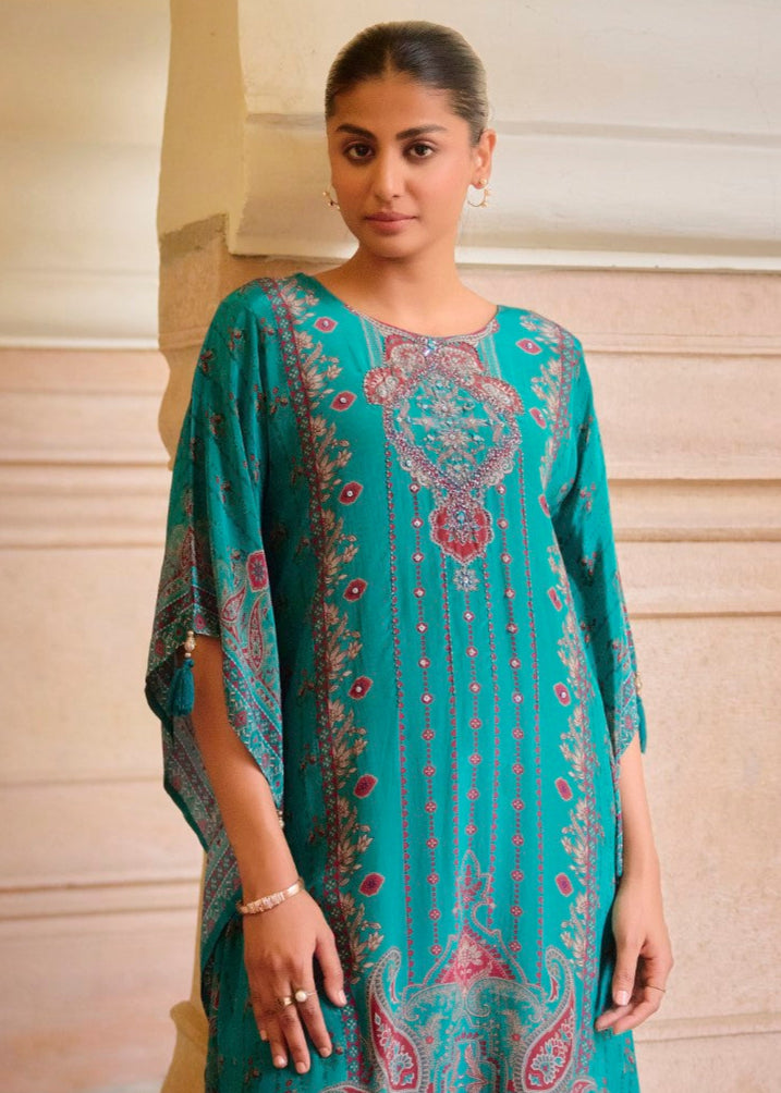 Aster tufts Premium Full Work Kaftan Pant Set