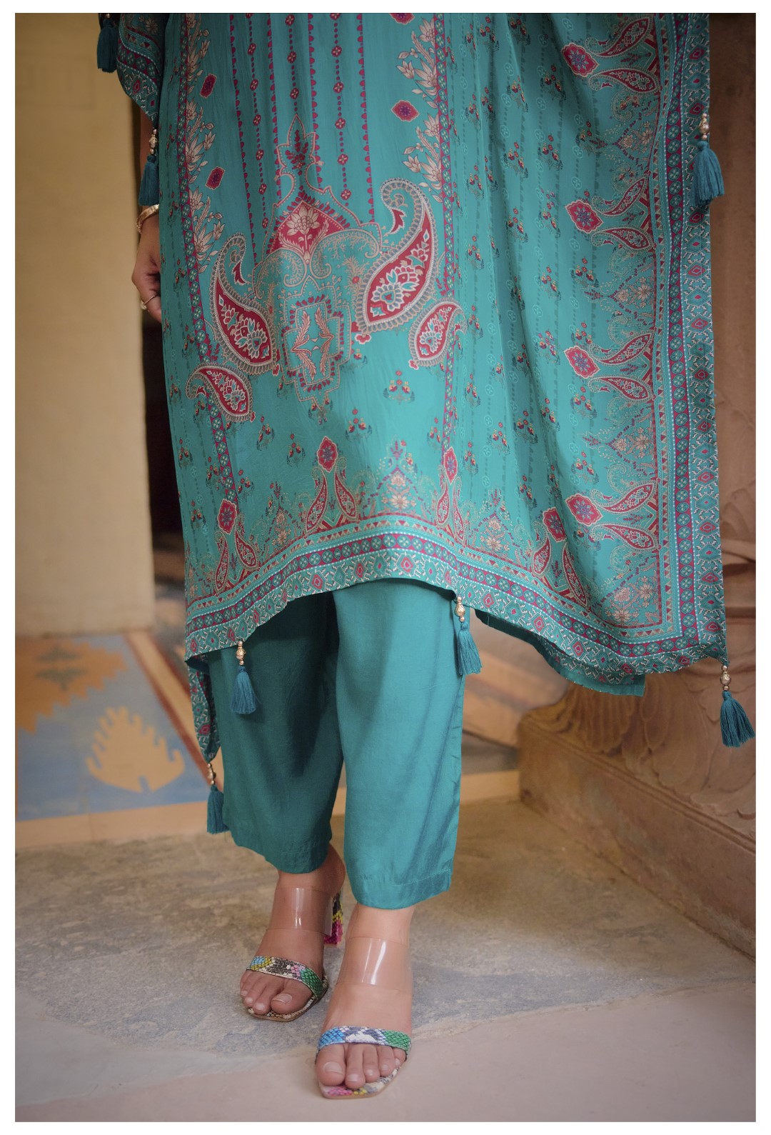 Aster tufts Premium Full Work Kaftan Pant Set