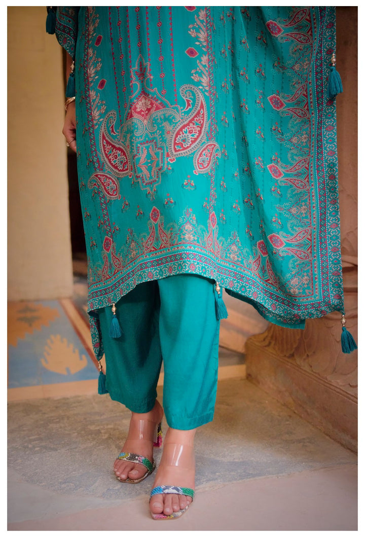 Aster tufts Premium Full Work Kaftan Pant Set