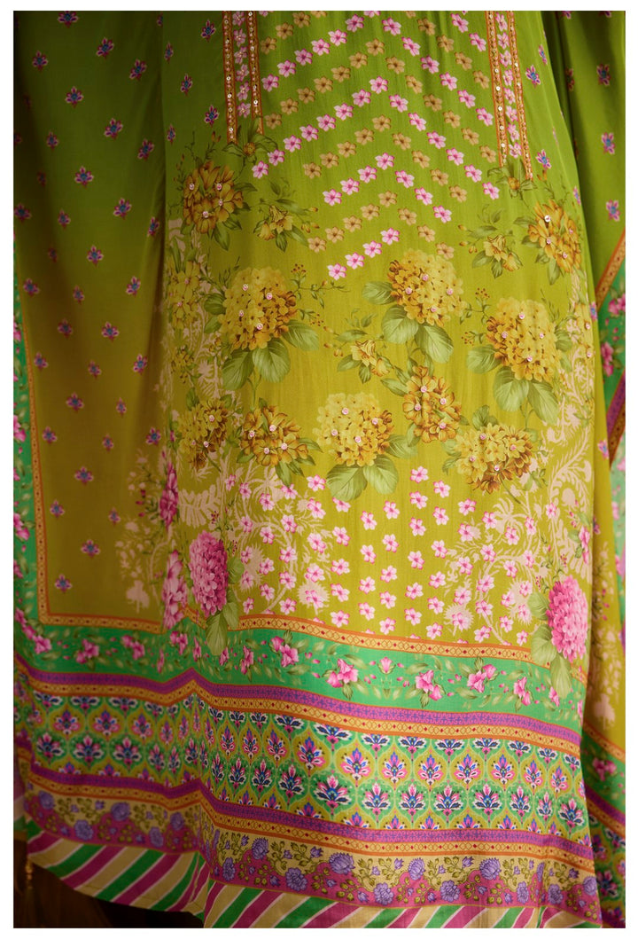 Aster Petals full work Kaftan pant set