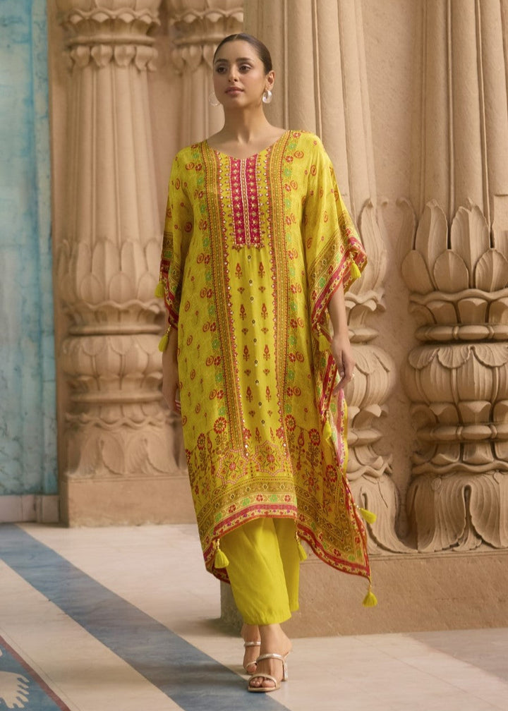 Aster Pine Premium Full Work Kaftan Pant Set