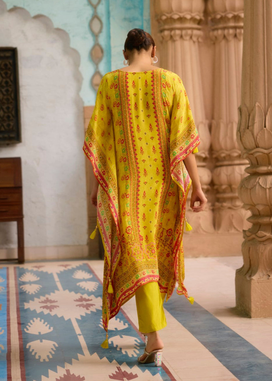 Aster Pine Premium Full Work Kaftan Pant Set