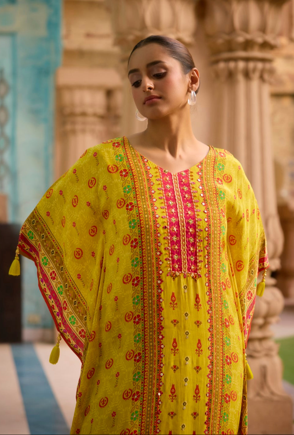 Aster Pine Premium Full Work Kaftan Pant Set