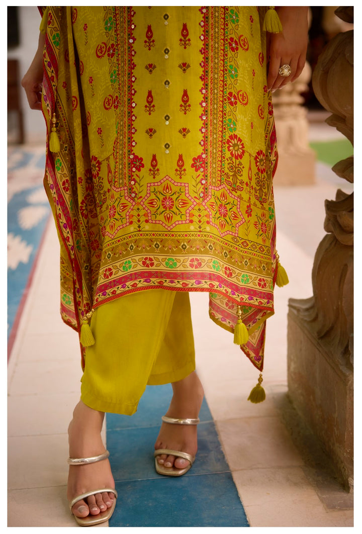 Aster Pine Premium Full Work Kaftan Pant Set