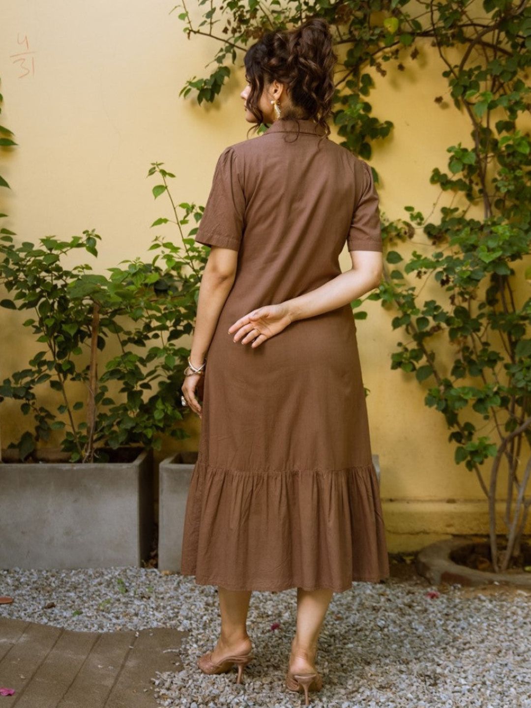 Ravya peanut embroidery cotton dress