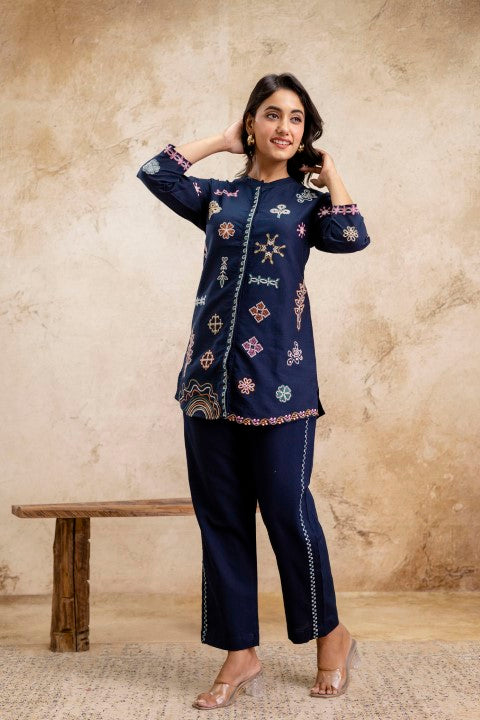 Pawan Trypan Embroidery Cotton Co-ord Set