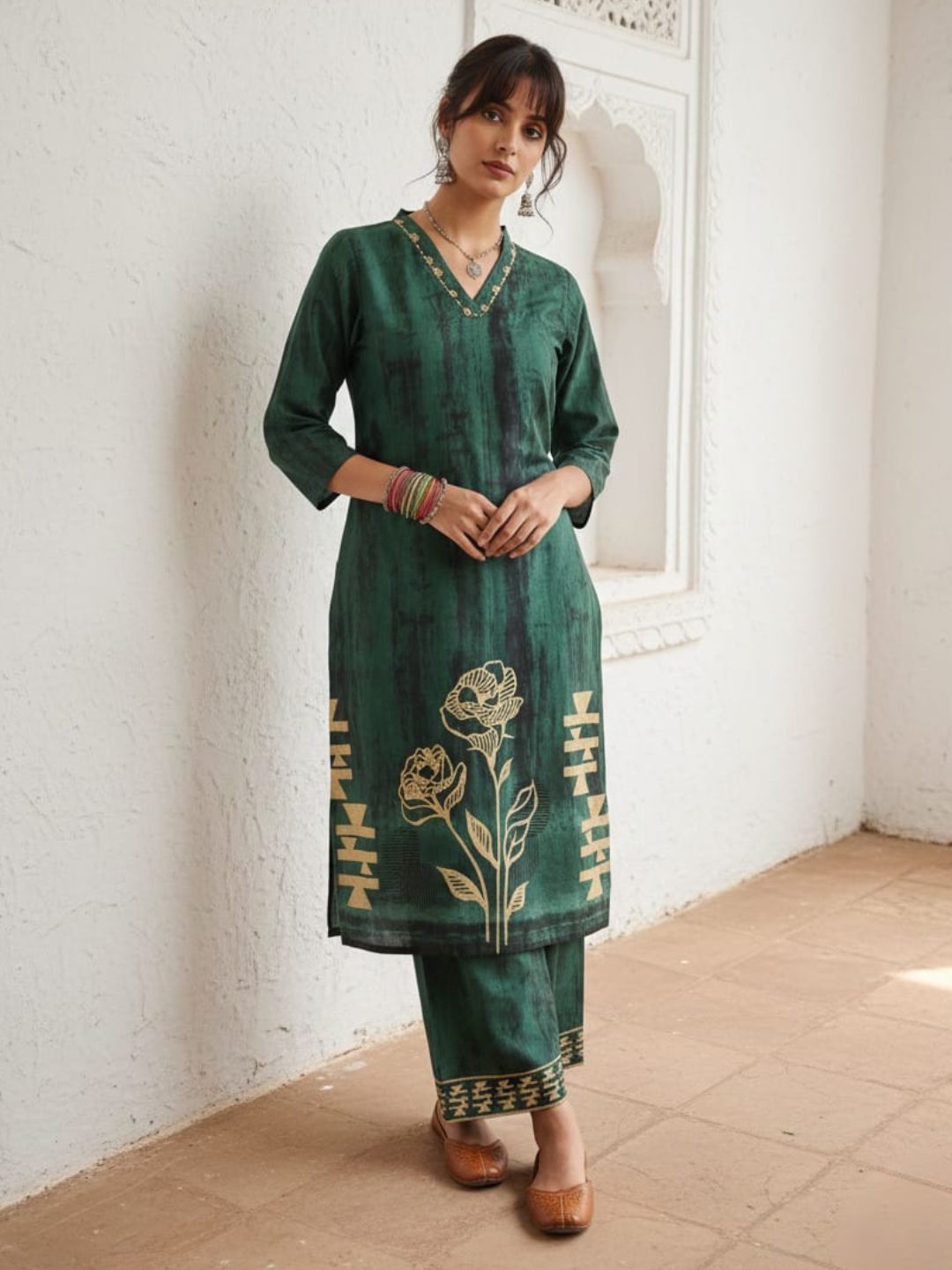 Swades moss cotton Kurta pant set