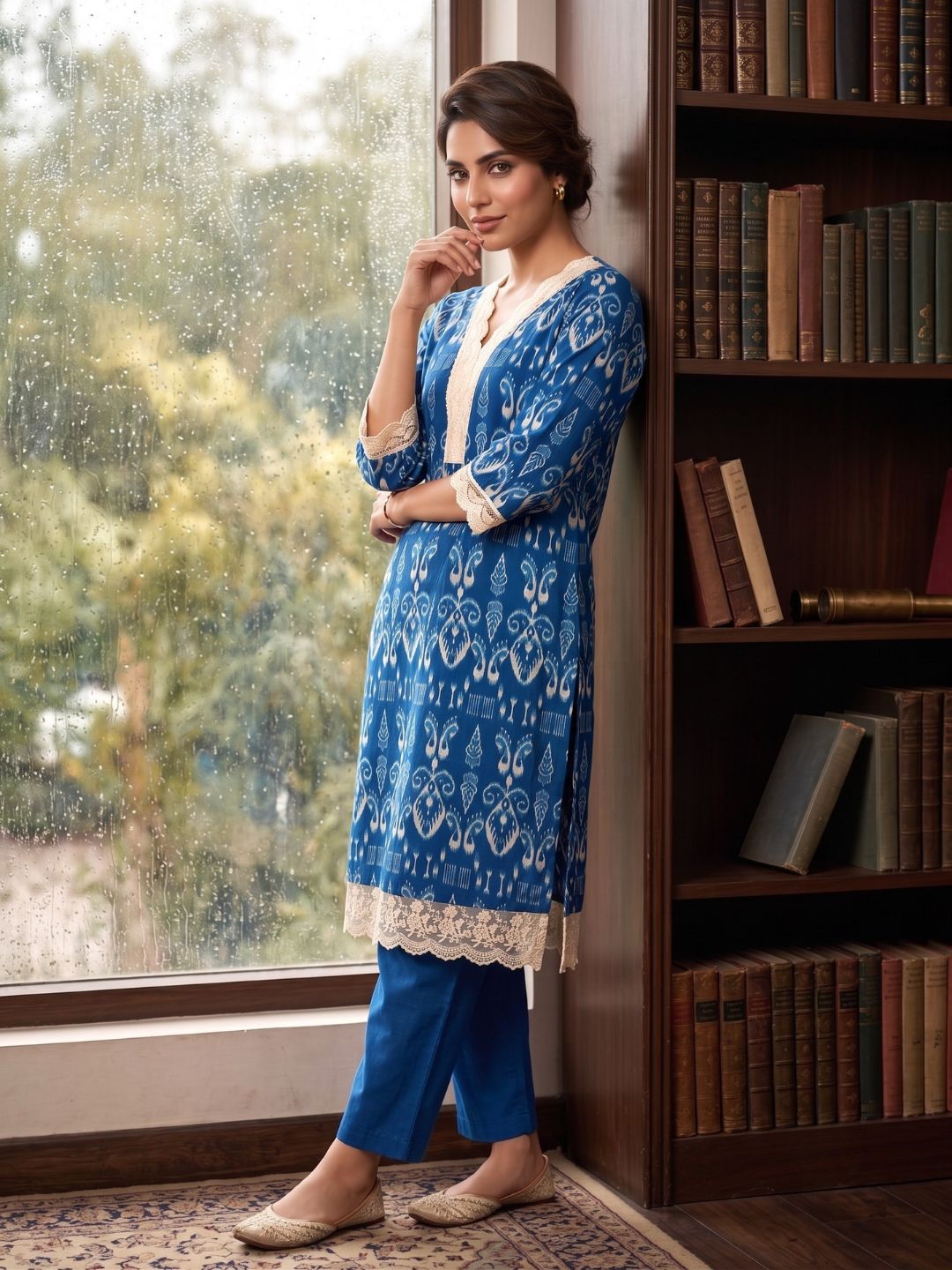 Tashvika Indigo Cotton Kurta Pant set