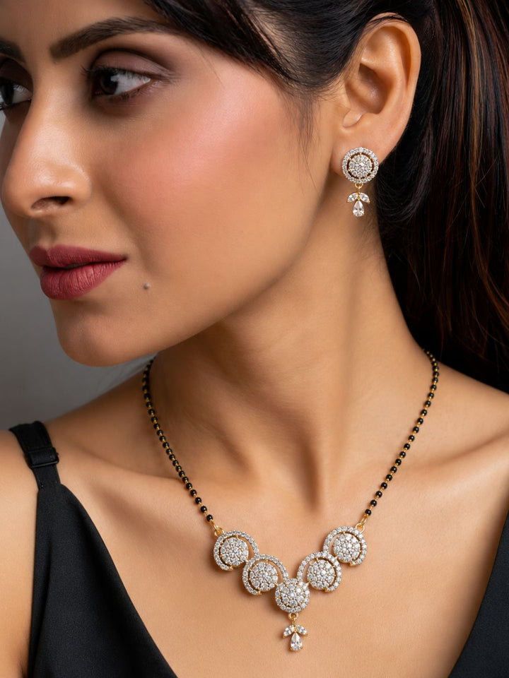 Nayra diamond Mangalsutra with earings set