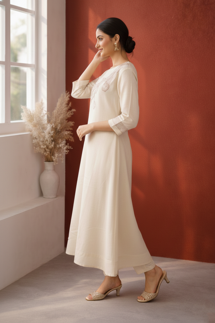 Mishka Mist Embroidered Kurta Pant Set