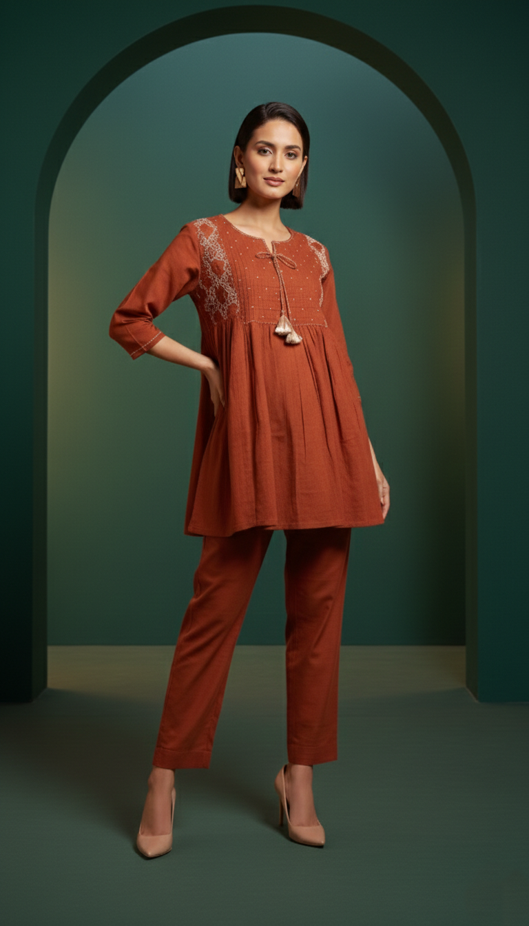 Rushali Mojo Embroidered Work Co-ord Set