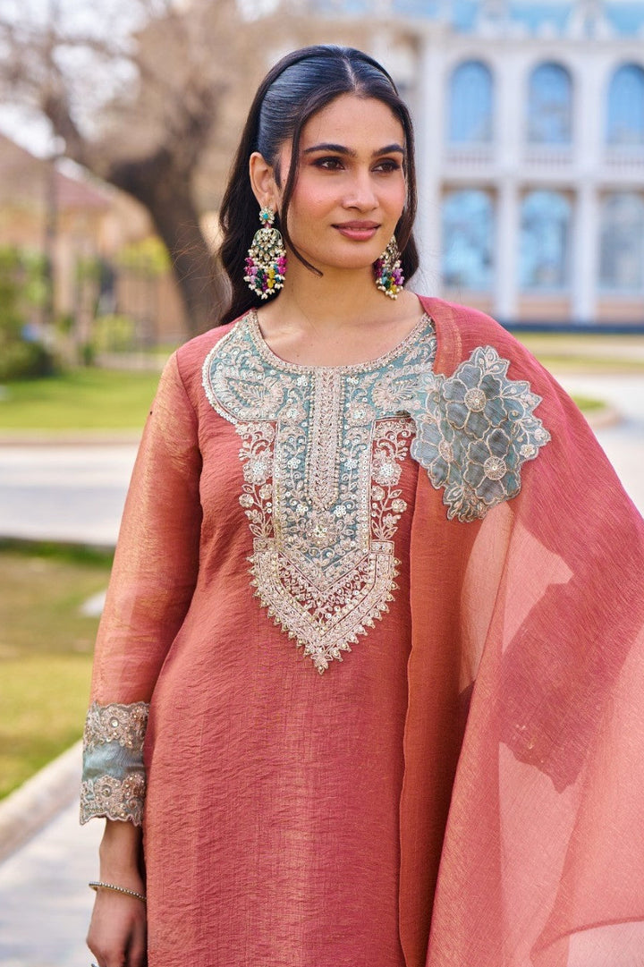 Mihika apricot full work suit set