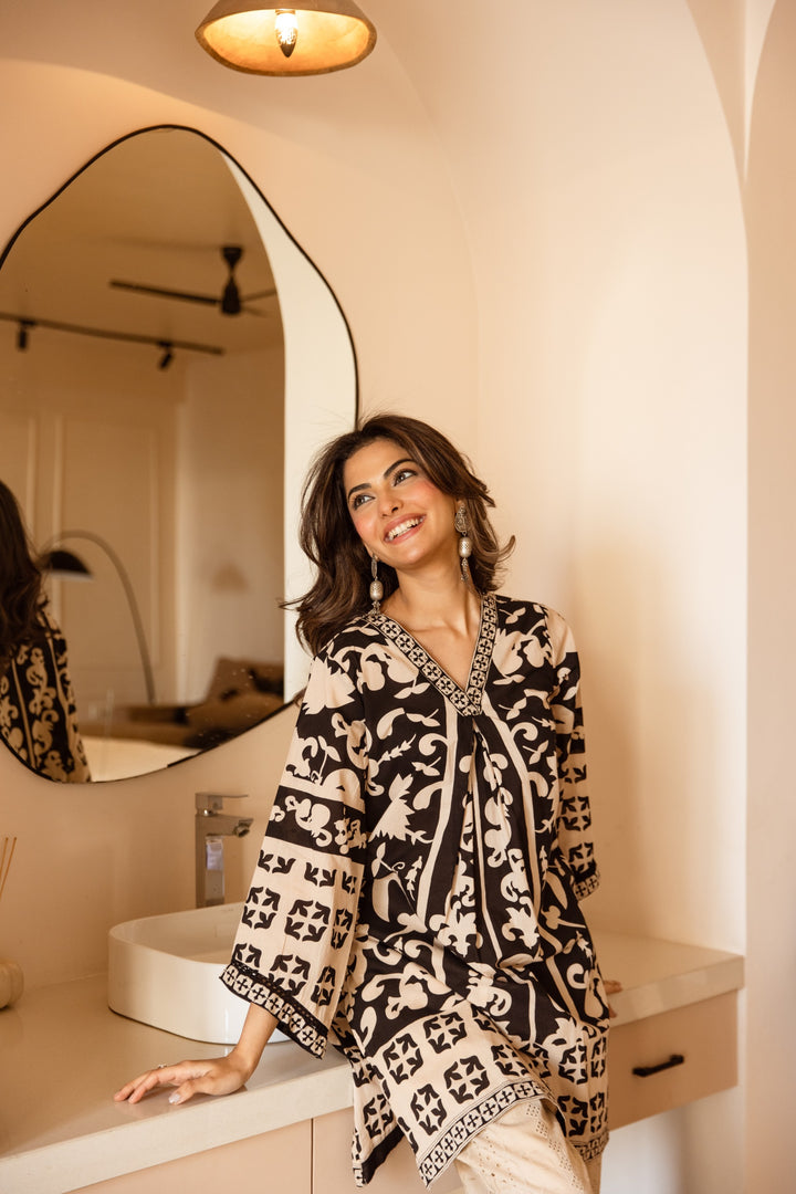 Karen kal cotton printed co-ord set