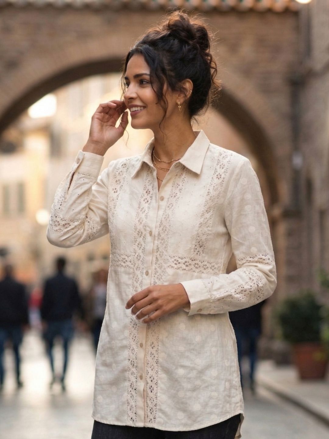 Perka dove cotton shirt