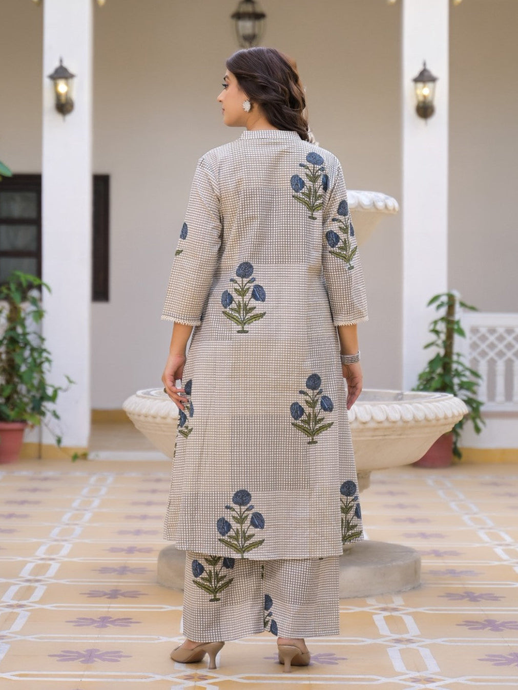 Mayri peony cotton kurta pant set