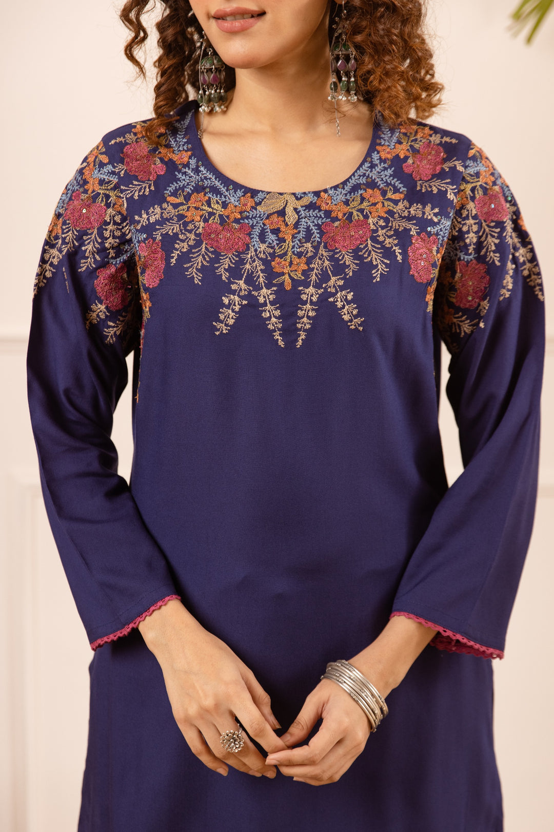 Karen classo embroidery cotton co-ord set