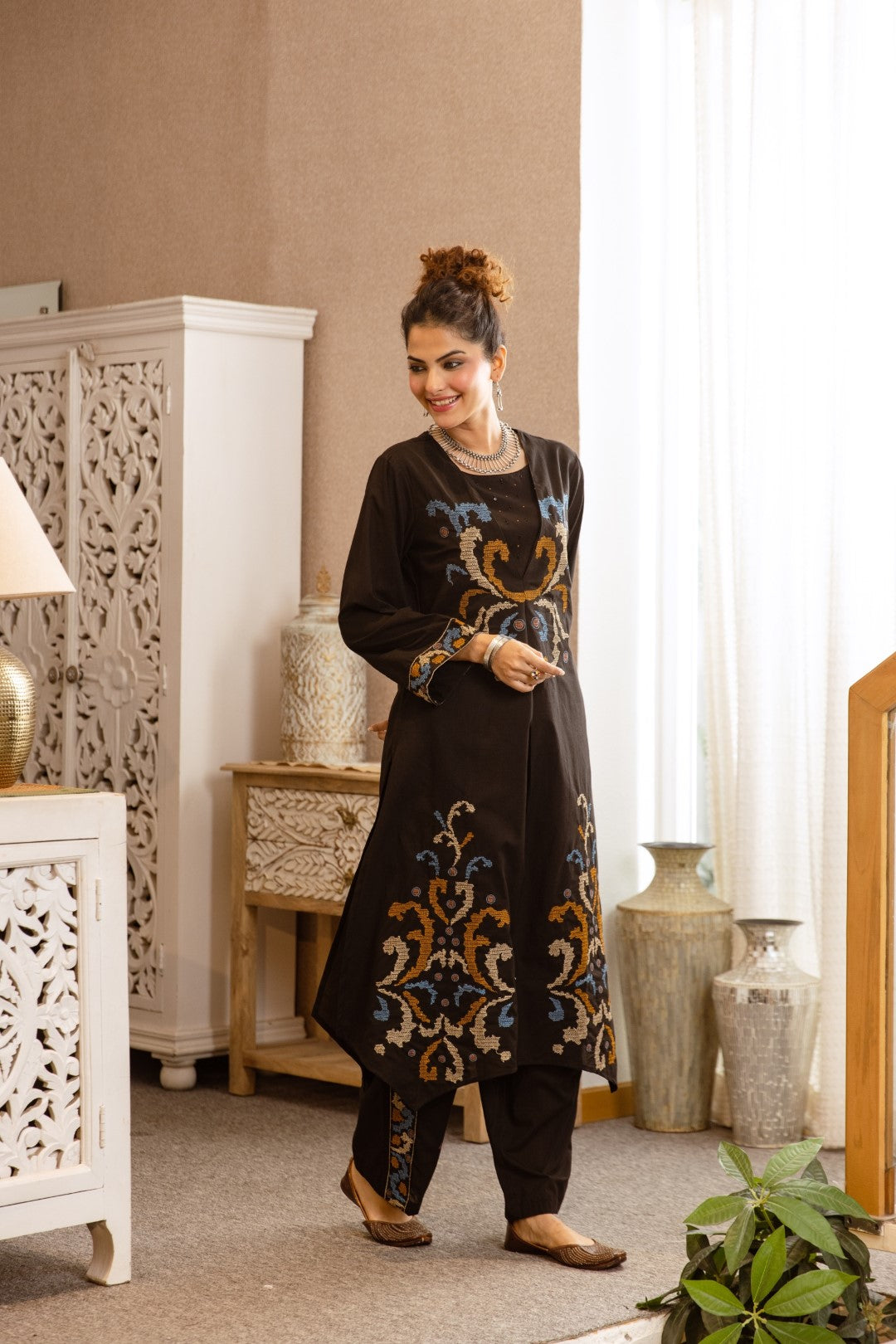 Karen ashen cotton kurta pant set