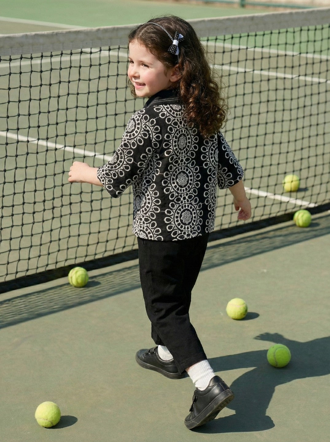 Joy Jet schiffli cotton co-ord set