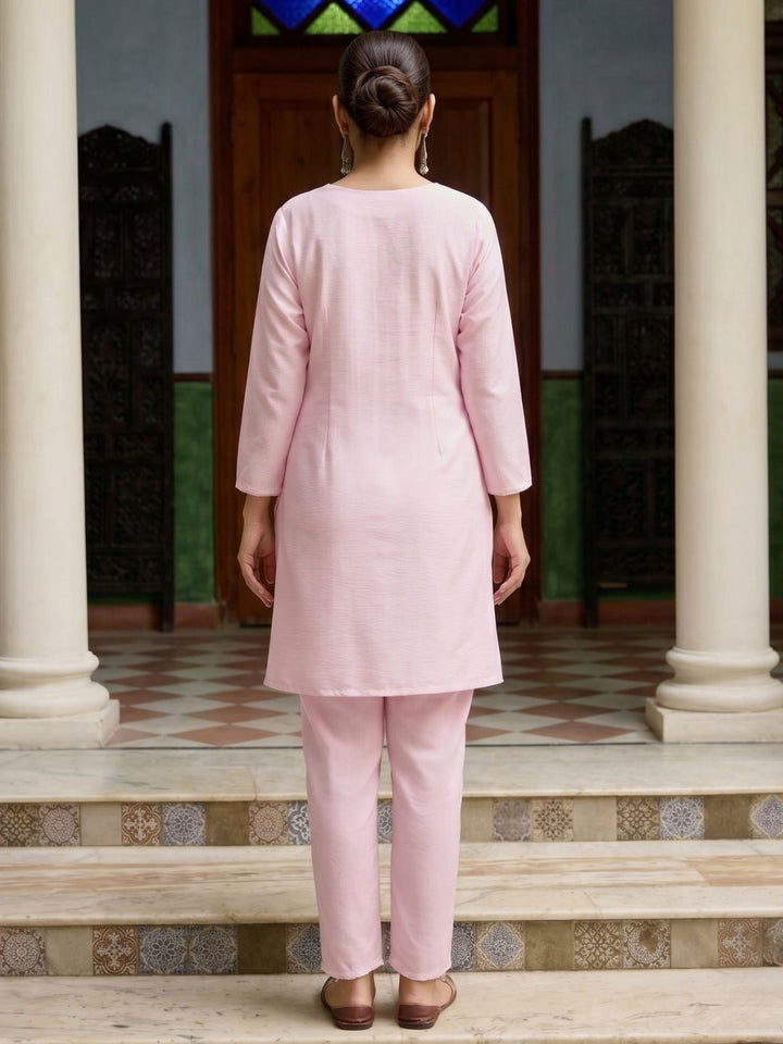 Barista Rose Embroidery Cotton Co-ord Set