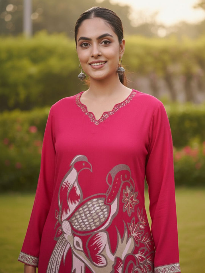 Sonpal cherry printed kurta pant set