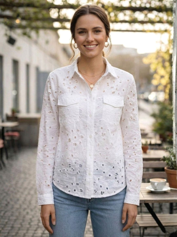 Perka Harp schiffli Cotton shirt