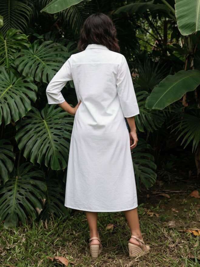 Ivanka vanilla cotton shirt dress
