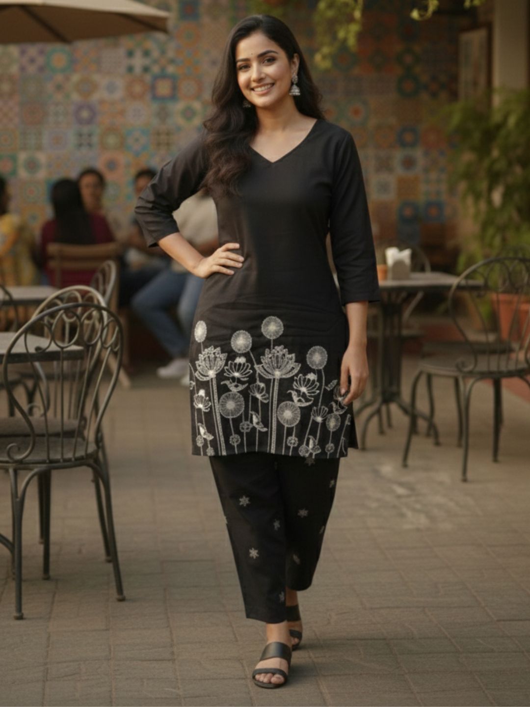 Leena Swish Embroidery Co-ord Set