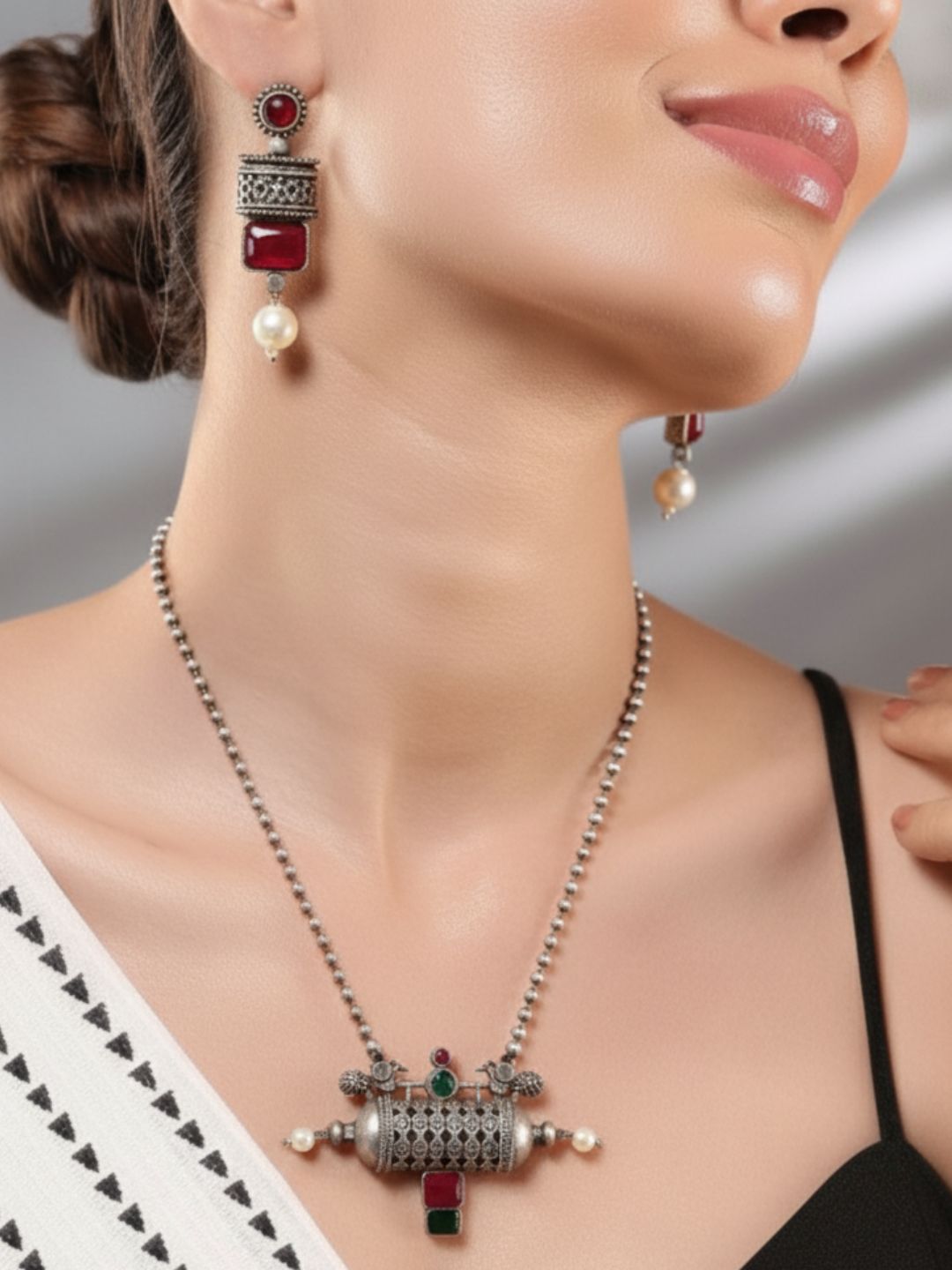 Antara Oxidised necklace set