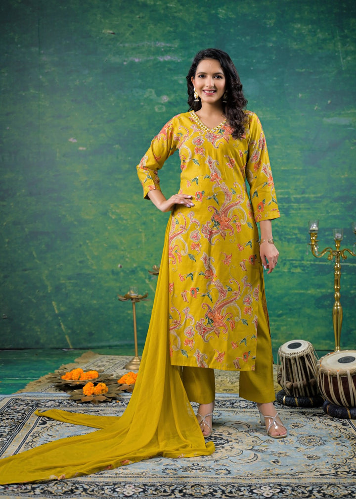 Shanti Sunrise Printed Work Suit Set