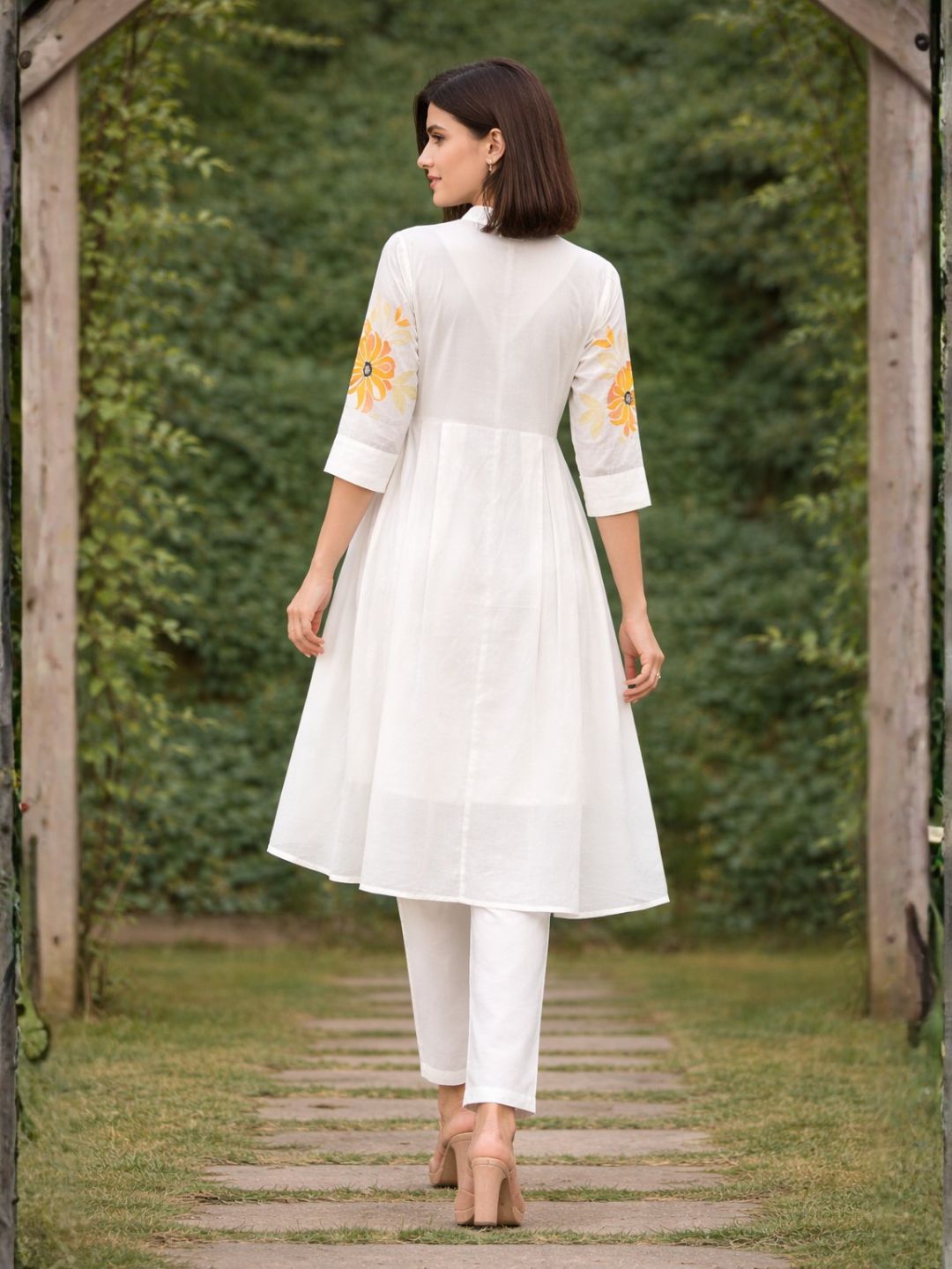 Tiara sunflower cotton kurta pant set