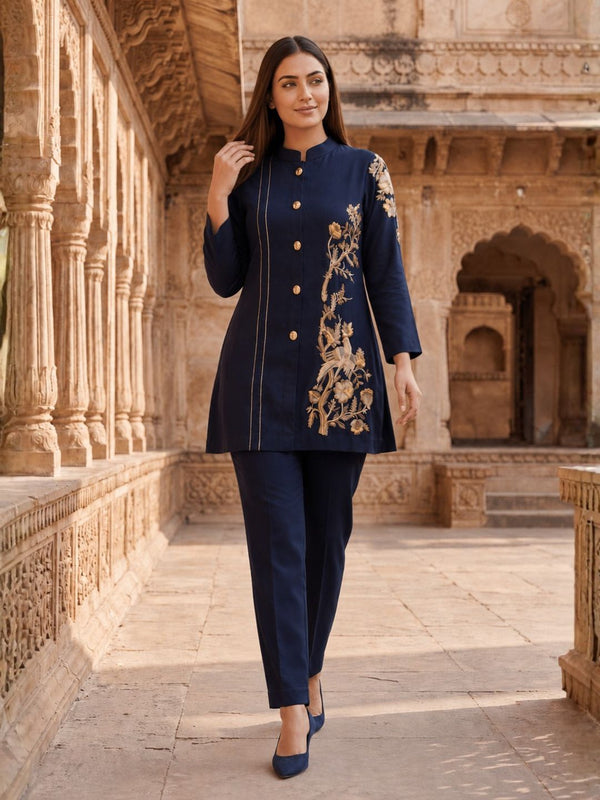 Gaur berry embroidery cotton co-ord set