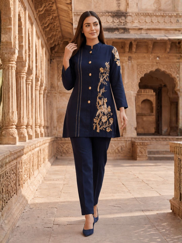 Gaur berry embroidery cotton co-ord set