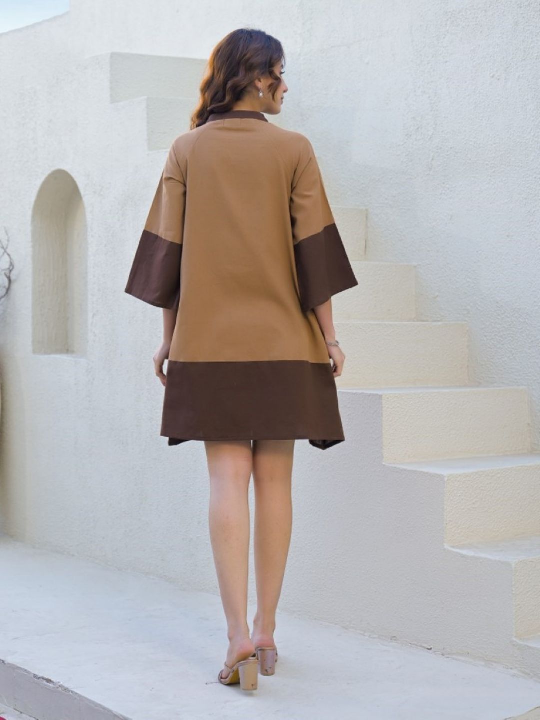 Tatva peanut cotton dress