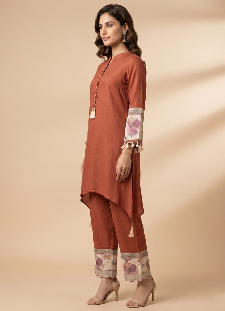 Prisha tangerine cotton co-ord set