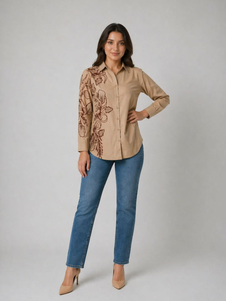 Drona Tuscan embroidery cotton shirt