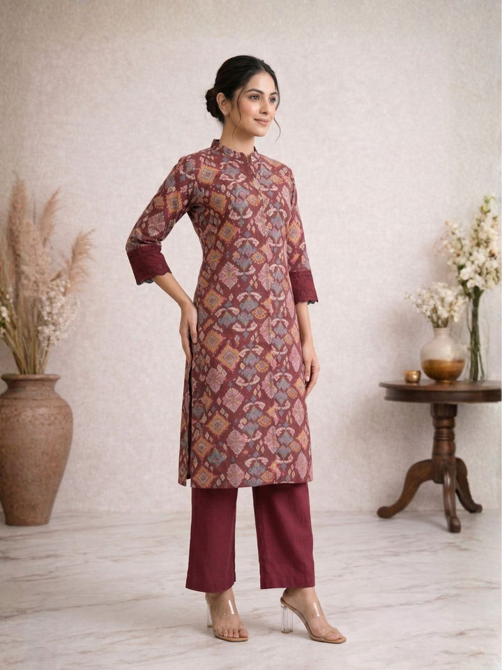 Surbhi jam printed cotton kurta pant set