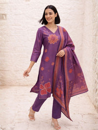 Malti Orchid Printed Shimmer Suit Set