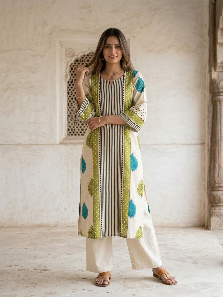 Virosh mantis printed cotton kurta pant set