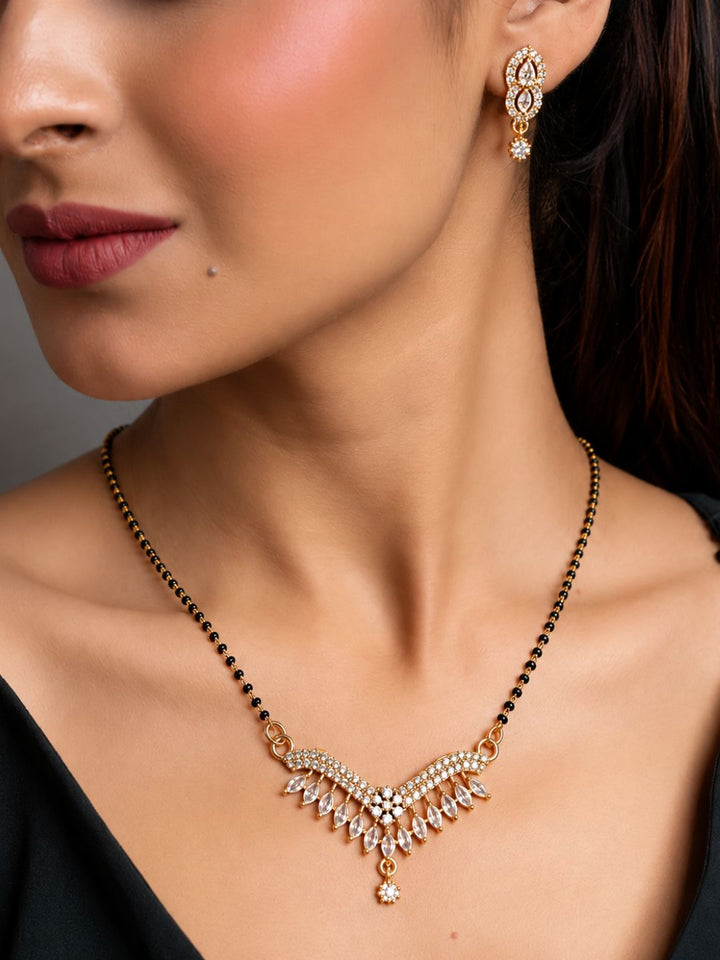 Nayra diamond Mangalsutra with earings set