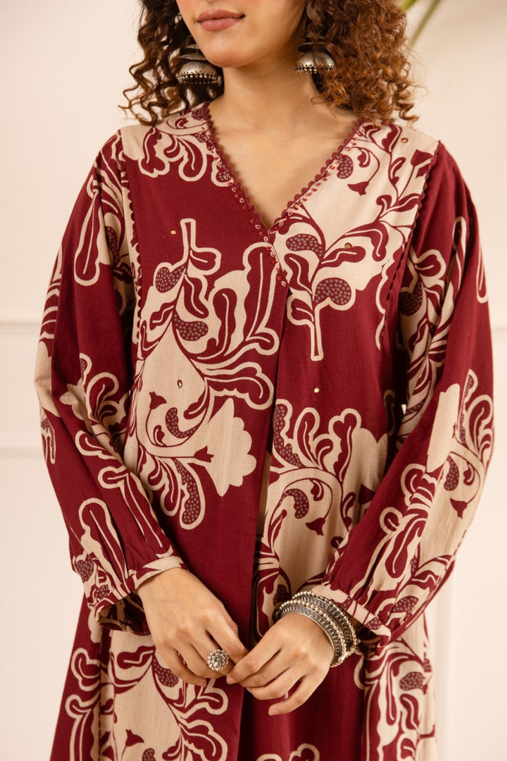 Karen sangria printed cotton co-ord set